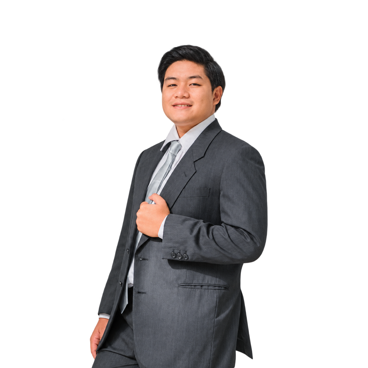 Rian Ray De Asis in a grey suit