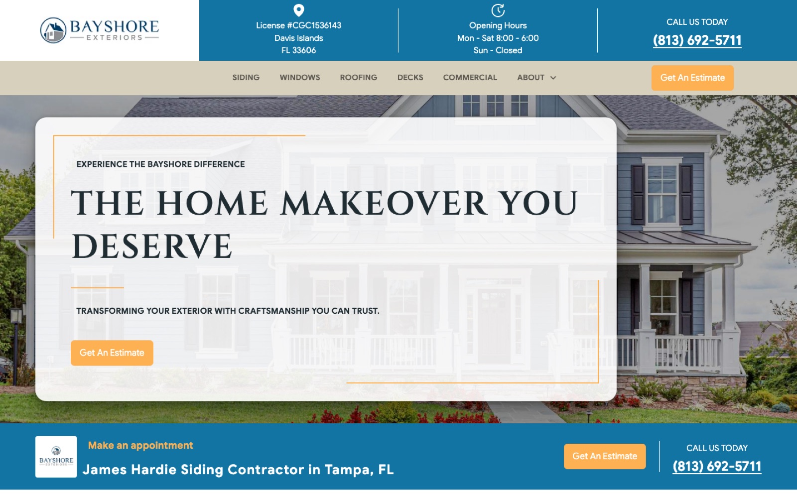 Bayshore Exteriors homepage