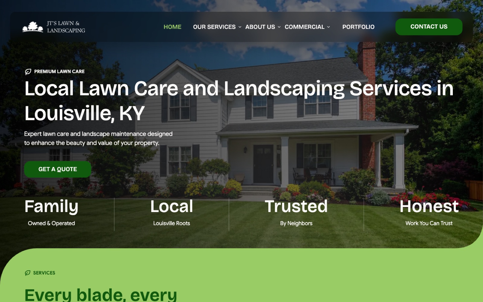 JT's Lawn & Landscaping homepage