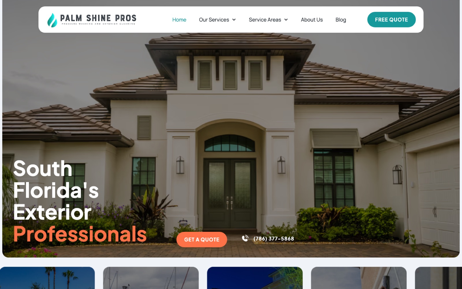 Palm Shine Pros website homepage
