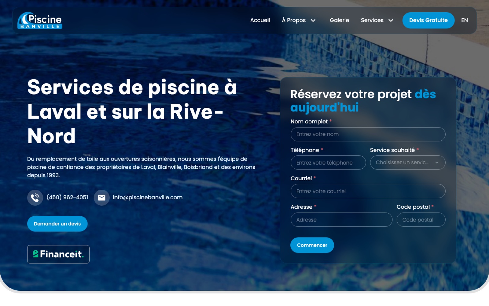 Piscine Martin Banville homepage